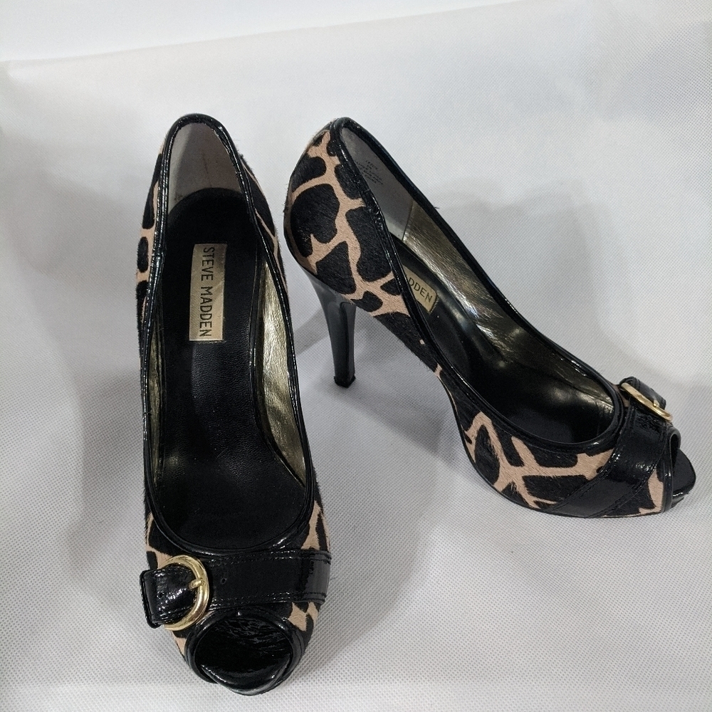 Steve Madden Lezlie Calf Hair Giraffe Print Pumps Heels - size 8